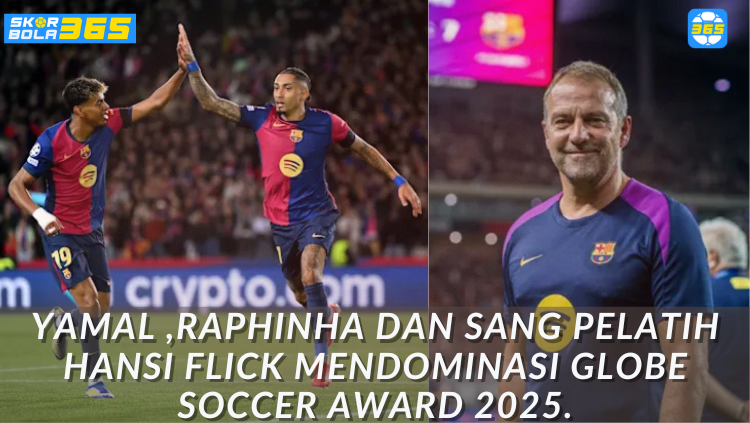 Trofi Globe Soccer Awards 2025 dipegang perwakilan Barcelona usai borong gelar La Liga