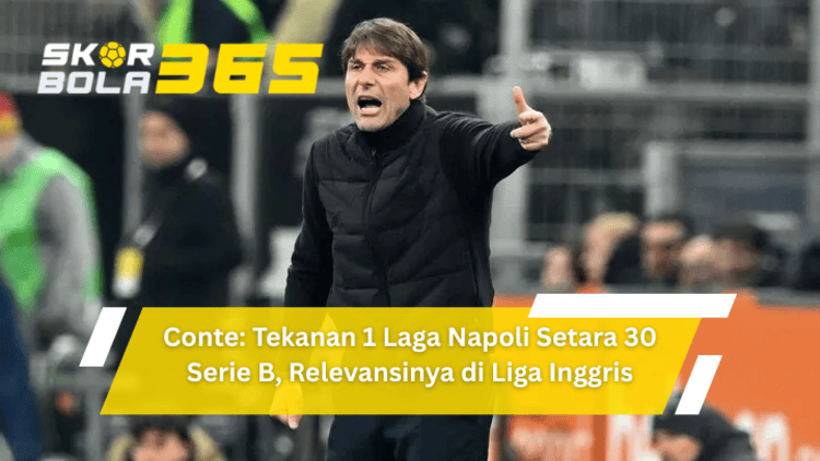 Antonio Conte memberi instruksi dari pinggir lapangan saat melatih Napoli, menyoroti tekanan besar di Serie A