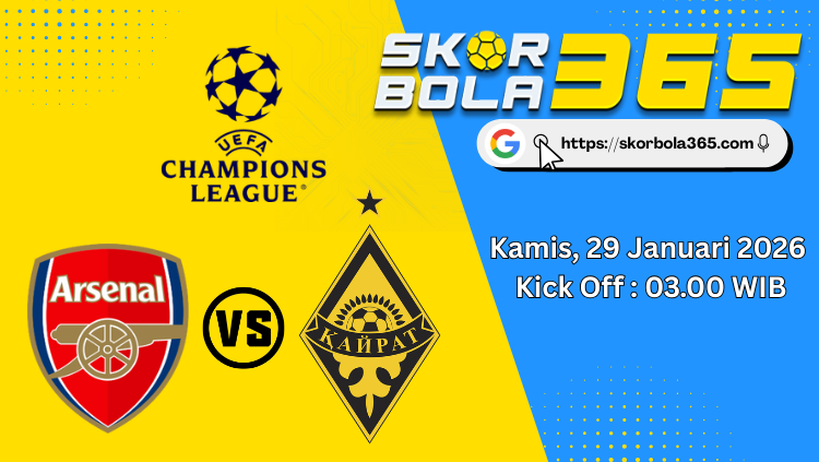 Arsenal vs Karpaty di Liga Champions UEFA 29 Januari 2026
