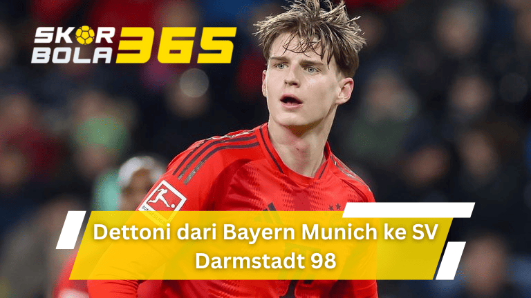 Pemain sepak bola Dettoni mengenakan jersey merah SV Darmstadt 98 usai transfer dari Bayern Munich.