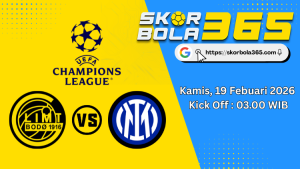 Poster jadwal pertandingan Bodø/Glimt vs Inter Milan Liga Champions 19 Februari 2026 pukul 03.00 WIB