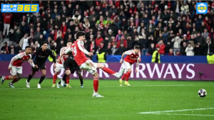 SKOR BOLA 365 menunjukkan hasil imbang 1-1 antara Bayer Leverkusen vs Arsenal di leg pertama UEFA Champions League 2026.