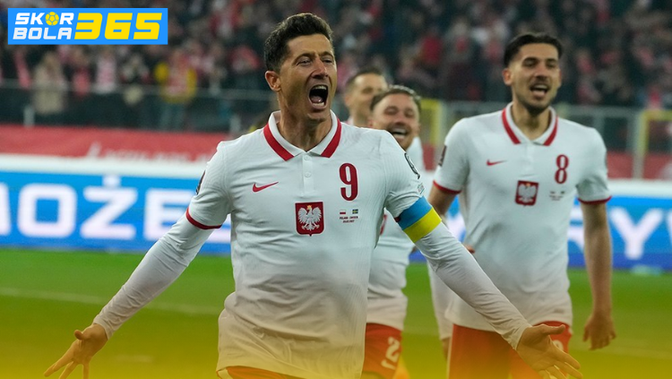 Pemain timnas Polandia merayakan gol dalam laga internasional dengan latar belakang prediksi Swedia vs Polandia 1 April 2026