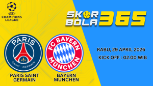 Prediksi Paris Saint Germain vs Bayern Munchen Liga Champions 29 April 2026 kick off 02.00 WIB dengan logo kedua tim
