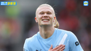 Erling Haaland sang animal merayakan gol, data SKOR BOLA 365 2026