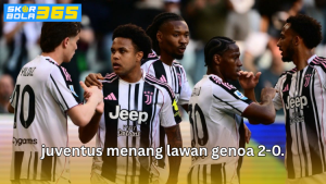 Pemain Juventus merayakan kemenangan 2-0 atas Genoa dalam pertandingan Serie A