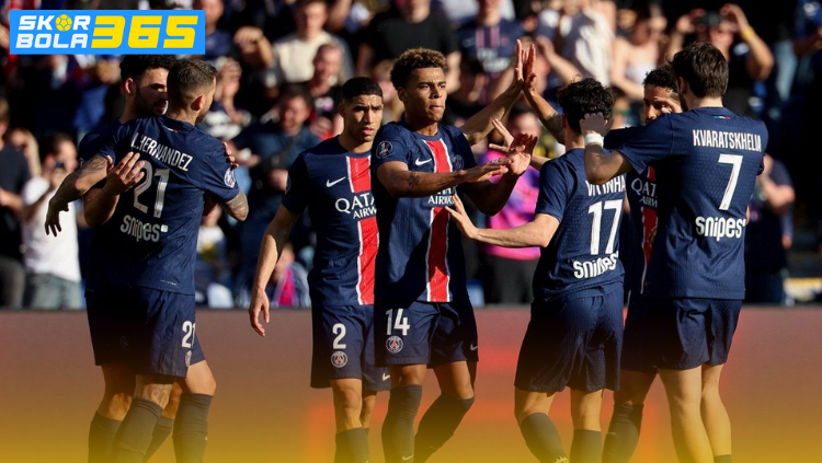 Pemain PSG merayakan kemenangan saat dipastikan menghadapi Arsenal di final Liga Champions UEFA 2026.