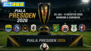 Poster resmi Piala Presiden Elite 2026 dengan logo turnamen dan jadwal pelaksanaan 25 Juli hingga 6 Agustus 2026.