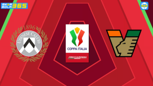 Logo Udinese dan Venezia dalam pertandingan Coppa Italia Italia